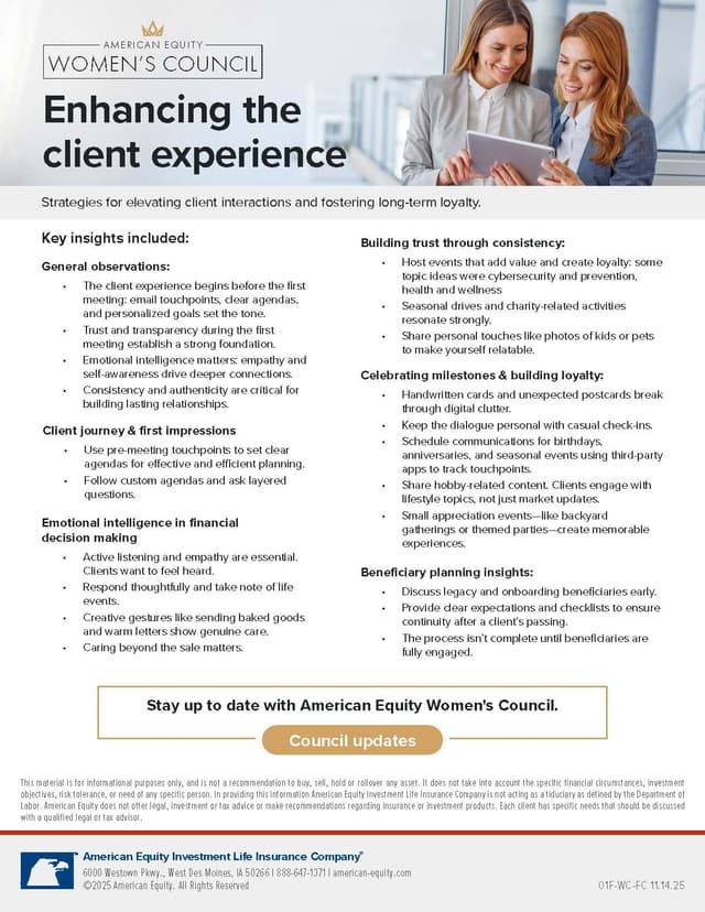 Enhancing the Client Experience