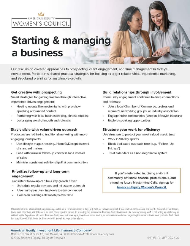 Starting & Managing a Business